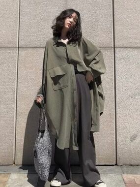 Brand-new with tag oversized cover shirt light cape jacket S-XL